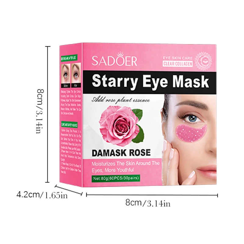 Rose Collagen Eye Masks 60 Pcs – Moisturizing Eye Patches Eye Mask Patches Oasis Select