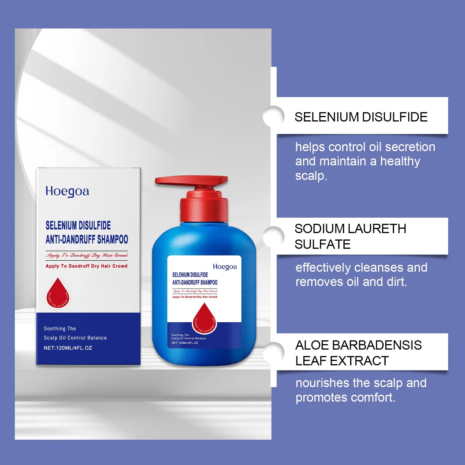 120ml Selenium Sulfide Shampoo Deep Cleansing Remove Dandruff Itchy Balance Oil Nourishing Restoration Hair Color Shampoo Oasis Select