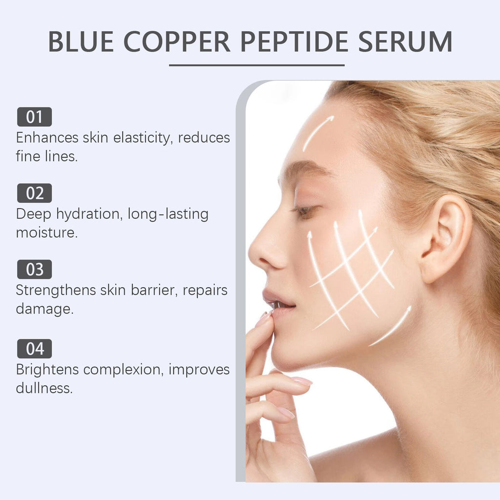 Copper Peptide Serum Shrink Pores Reduce Wrinkles Anti Aging Brightening Tightening Fine Lines Removal Repairing Facial Essence Oasis Select