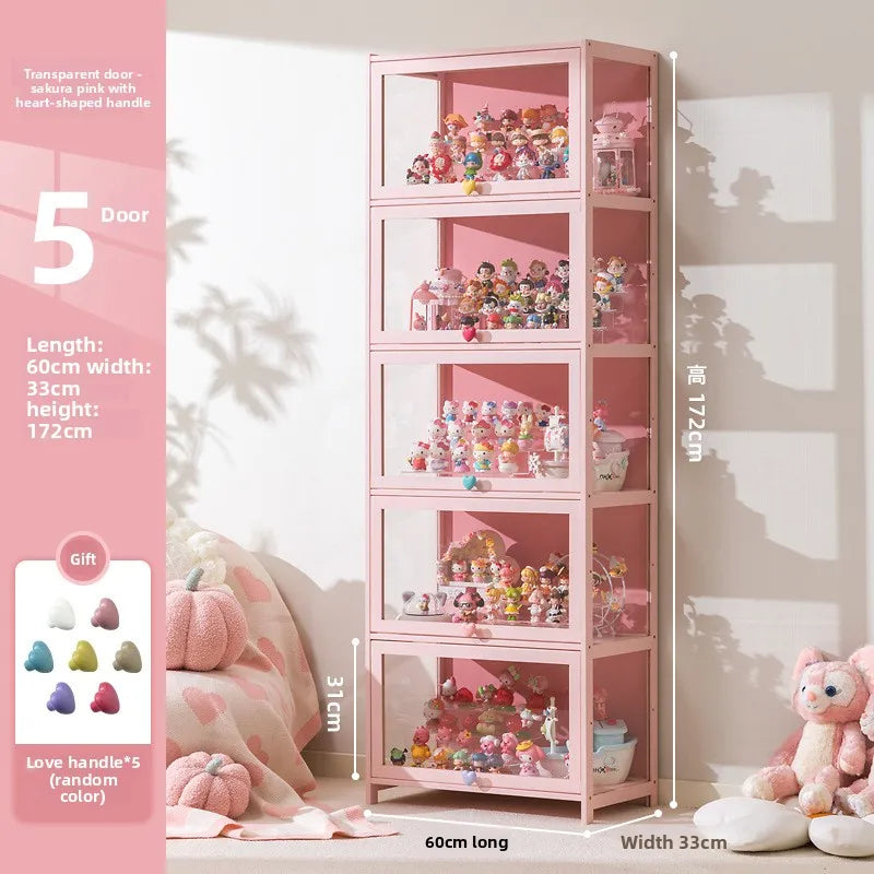 Display cabinet Household blind box ornament Pain cabinet decoration Dust-proof glass display stand Living room model cabinet Oasis Select Five doors 60 long