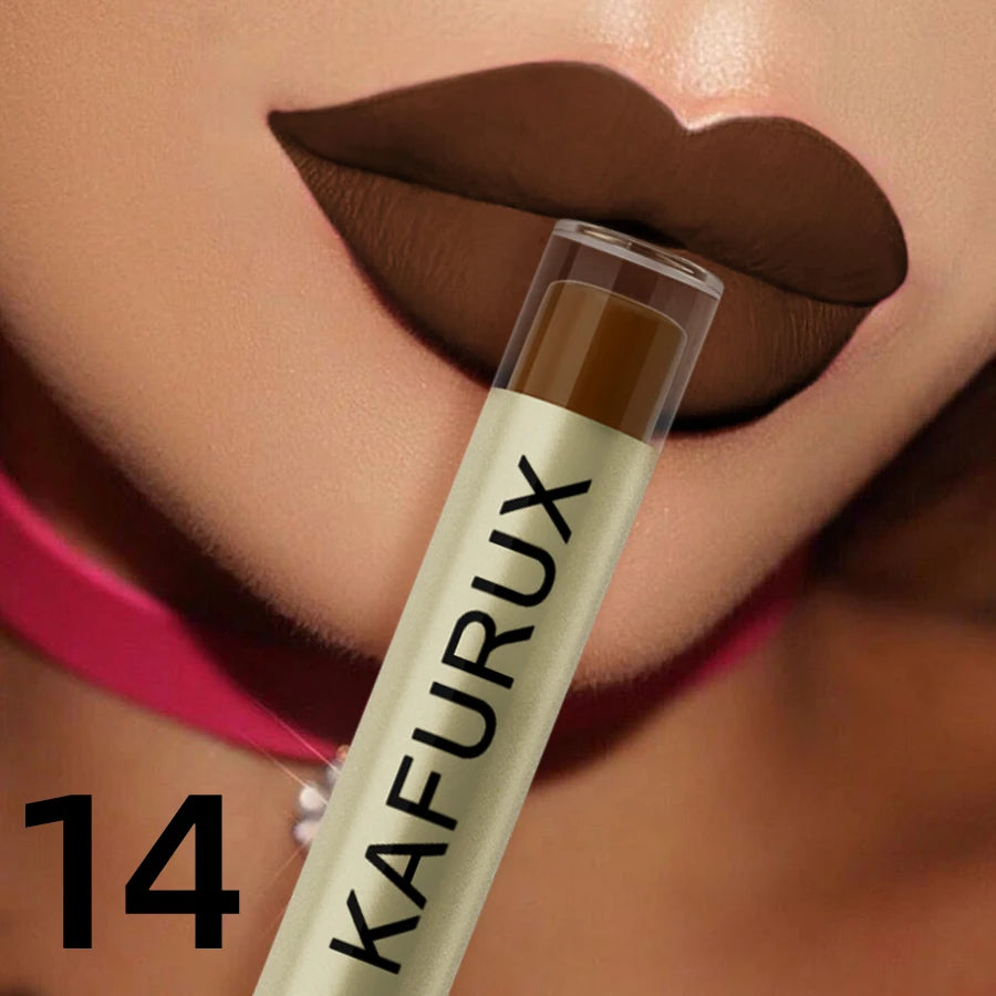 KAFURUX 20-Color Velvet Matte Liquid Lipstick – Waterproof