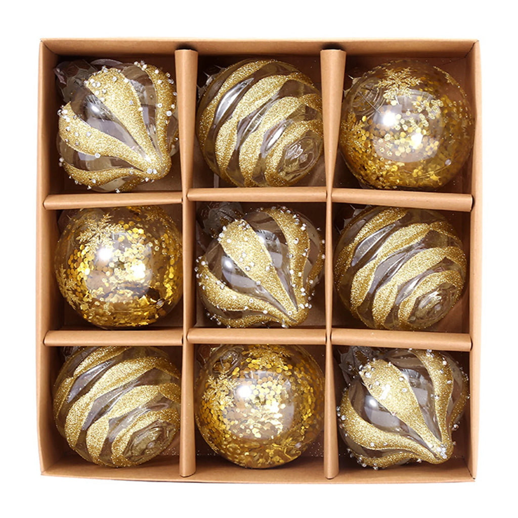 12/9/4/3PCS Christmas Balls Christmas Tree Ornaments Ball 8/6cm Xmas Hanging Tree Pendants Home Party Decor 2024 New Year Gifts Oasis Select Gold China Mainland