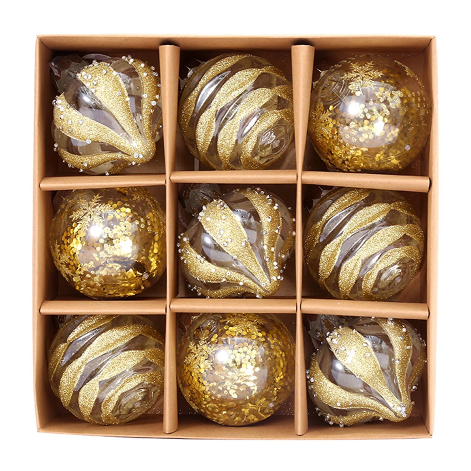 12/9/4/3PCS Christmas Balls Christmas Tree Ornaments Ball 8/6cm Xmas Hanging Tree Pendants Home Party Decor 2024 New Year Gifts Oasis Select Gold China Mainland