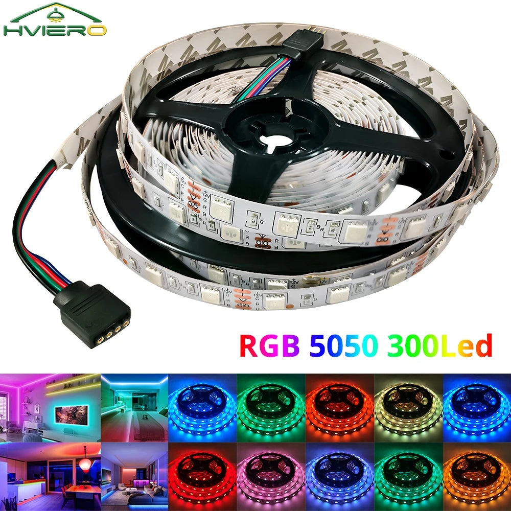HVIERO 5M SMD 5050 LED Strip Light 300 LEDs DC 12V RGB