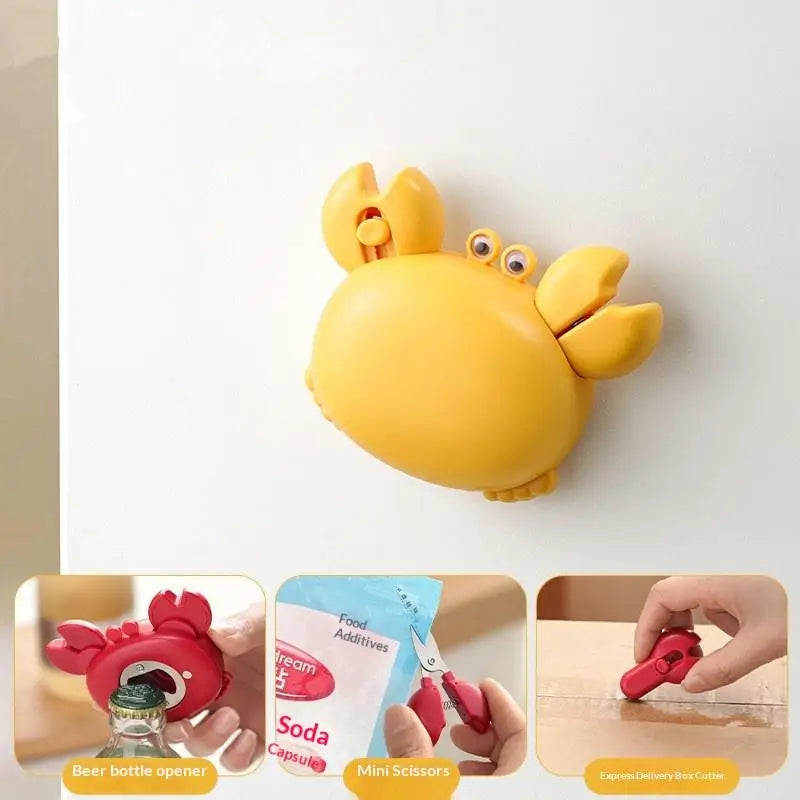 Multi-functional Creative Crab Claw Bottle Opener With Magnetic Fridge Mount Stainless Steel Beer Opener For Kitchen & Bar Decor Oasis Select Yellow