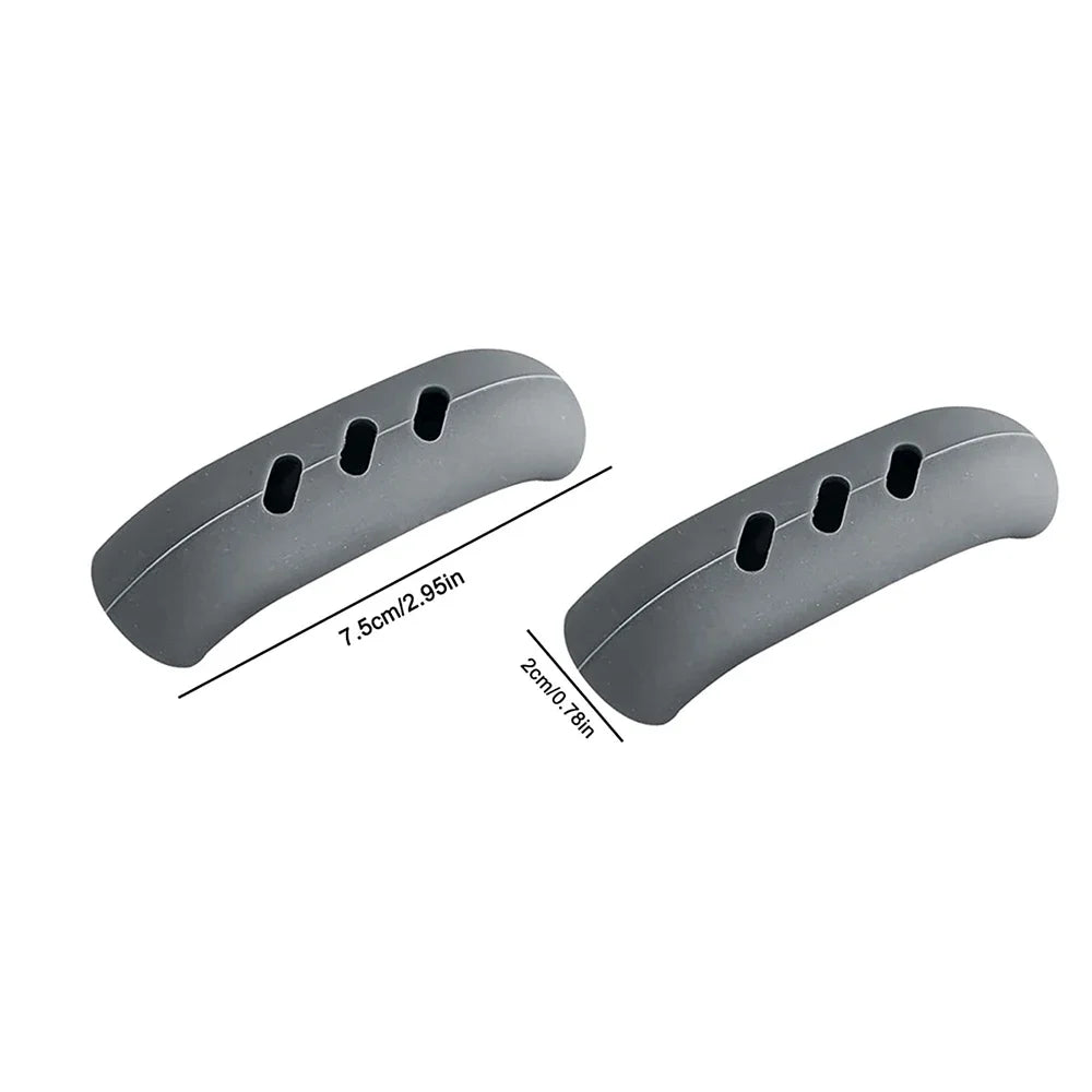 2Pcs Silicone Heat Resistant Pot Handle Anti Scalding Non-slip Oven Pans Bowl Cookware Handles Clamp Kitchen Gadgets Holders Oasis Select Gray