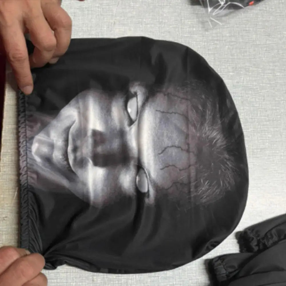2Pcs Halloween Horror Face Printed Car Headrest Covers Soft Polyester Washable Universal Elastic Dustproof Protective Cushion Oasis Select