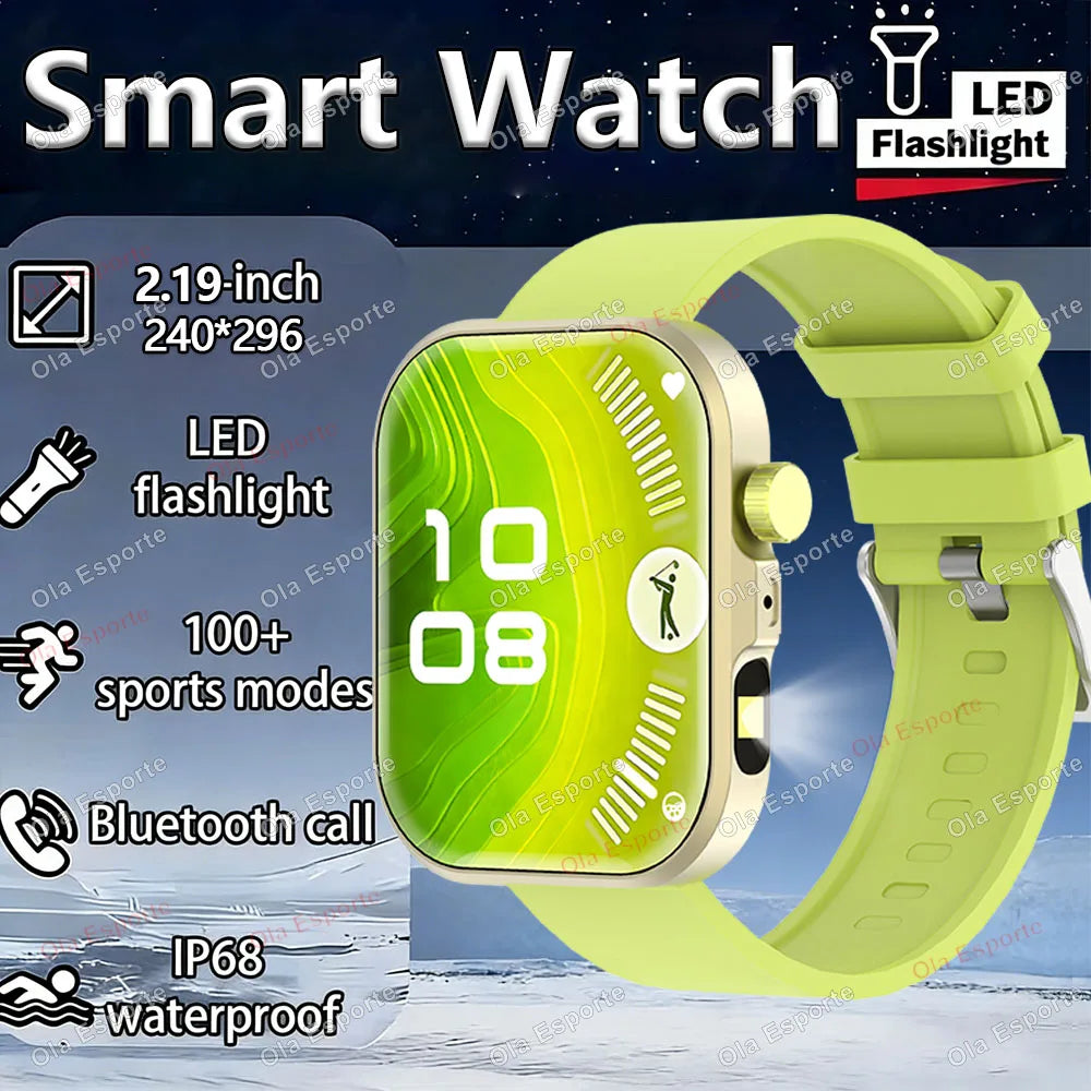 Ola Esporte LED Flashlight Smartwatch 2.01" Bluetooth Fitness