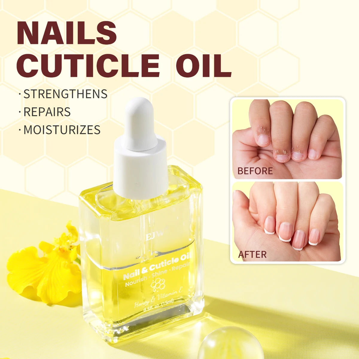 Cuticle Oil – Vitamin E & Honey Nail Repair & Moisturizer Cuticle Oil Treatment Oasis Select
