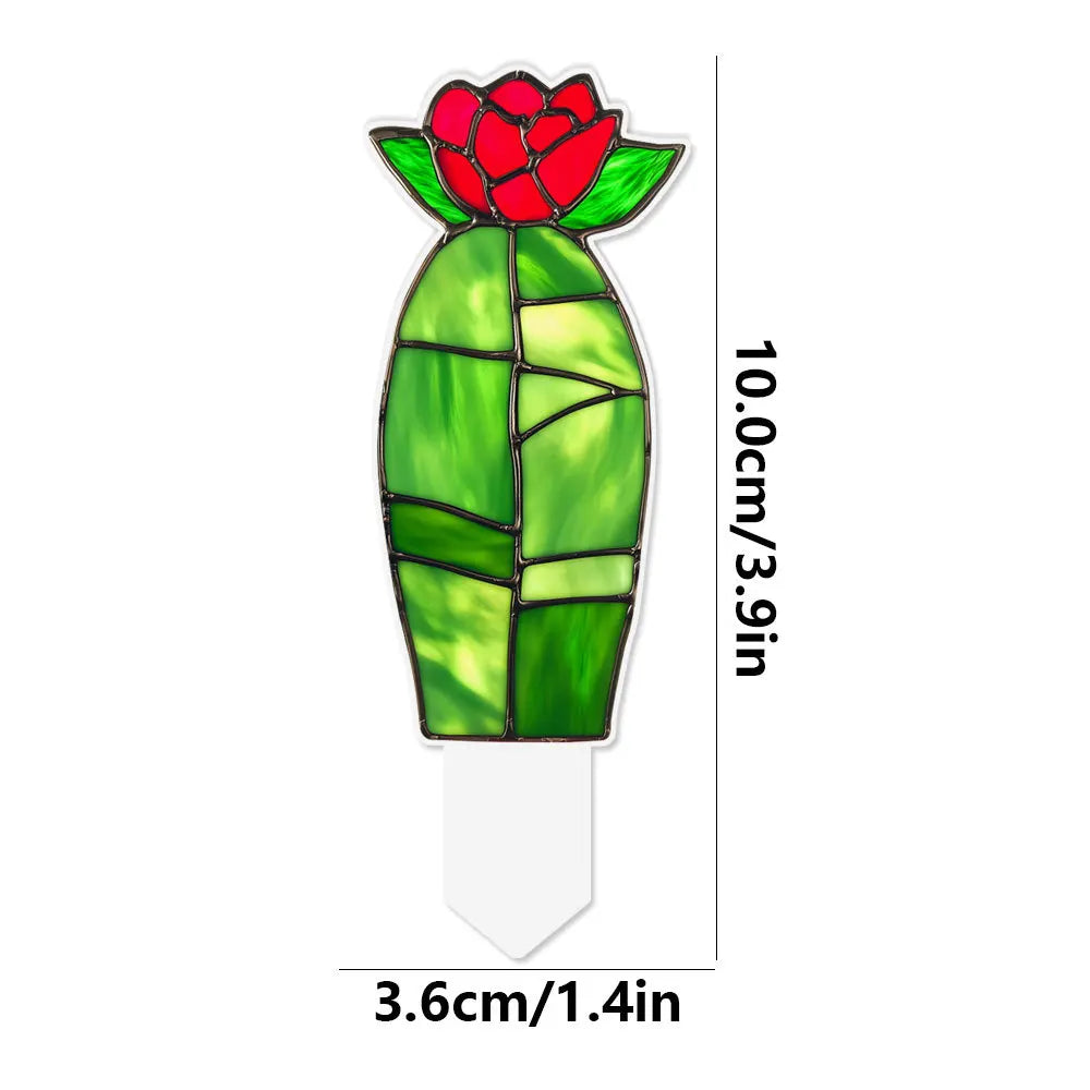 Suncatcher Stained Agave Simulation Plant Sun Catcher Home Handmade Crafts for Garden Yard Outdoor Indoor Table Desk Decorations Oasis Select TYU654