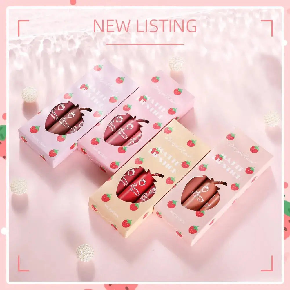 Dragon Ranee 3-Piece Velvet Matte Lip Gloss Set – Long-Lasting