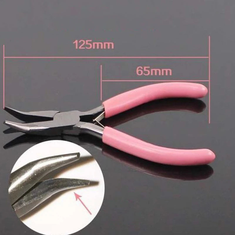 WholesaleMini Pliers Diagonal Round Bent Needle Nose Handcraft Beading Insulated Cutter Pliers For Jewelry Making Tools Oasis Select C