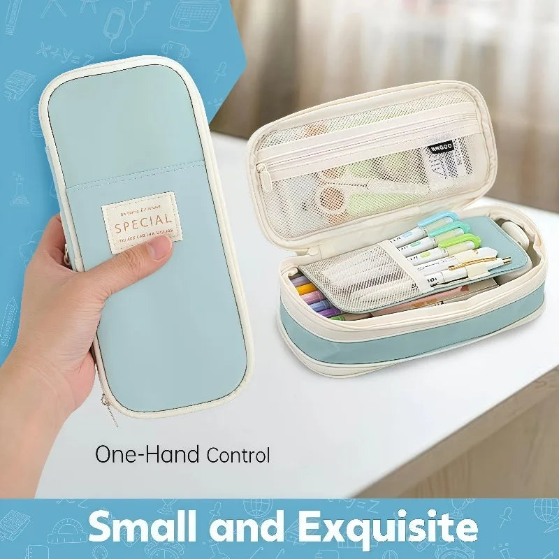 School Stationery Supplies Kawaii Pencil Cases Large Capacity Pencil Bag Pouch Holder Box for Girls Office Students Organizer Oasis Select