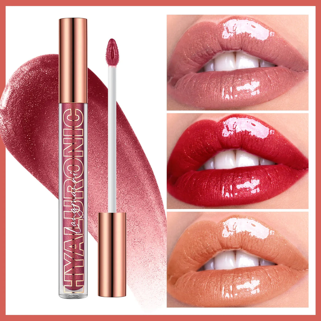 Hyaluronic Acid Glitter Lip Gloss – 8 Shades | Langmanni