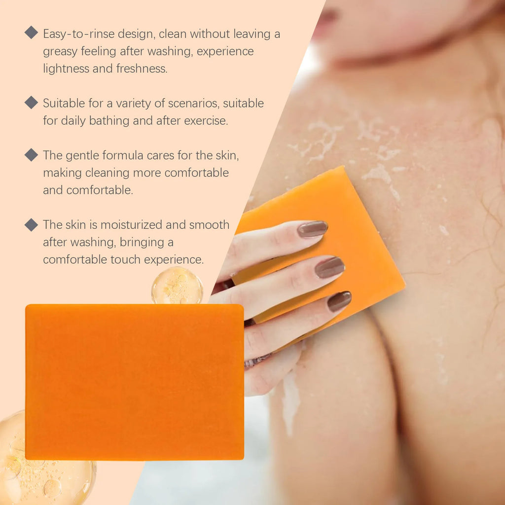 OCEAURA Papaya Turmeric Nourishing Bath Soap Deep Clean Improve Dull Skin Remove Dirt Smooth Epidermis Body Moisturize Bath Soap Oasis Select