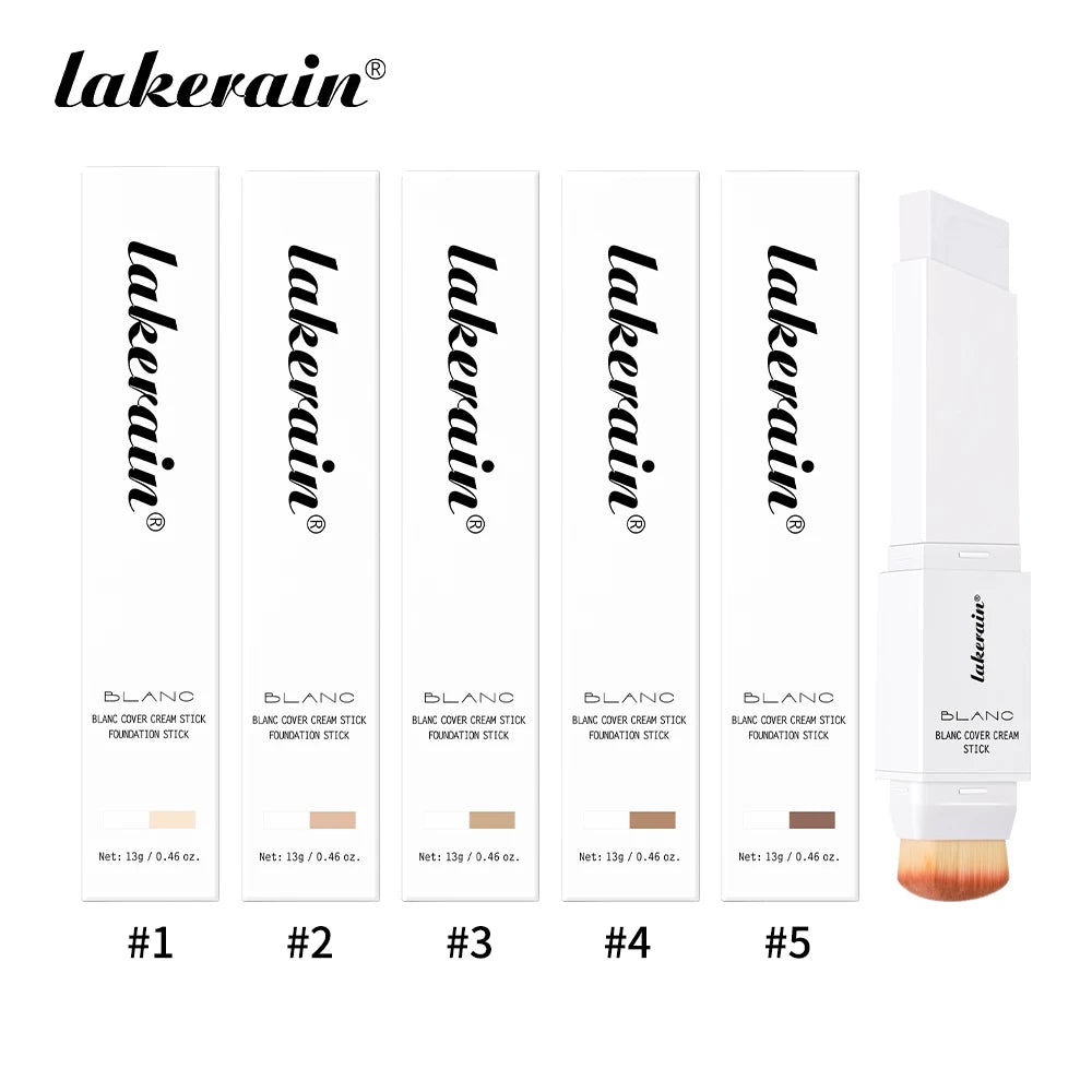 Lakerain Blanc Cover Cream Stick Dual-ended Design Waterproof Foundation Coverage Travel Bronze Creamy Foundation Natural Makeup Oasis Select Set