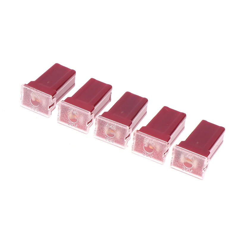 5pc Mini Square Fuse Set, 20A to 60A Size Range, Automotive Fuses with Plastic Storage Box Oasis Select 90A