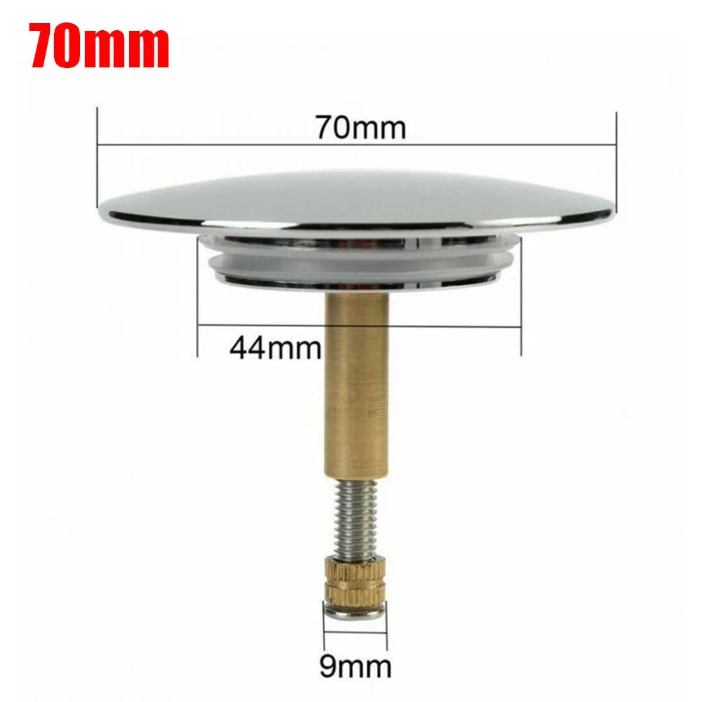 1Pcs Durable Pop Up Waste Stopper Bathtub Plug Brass Only Flat Seal Bath Stopper Adjustable 70mm Bathroom Tub Drain Filter Oasis Select WHITE