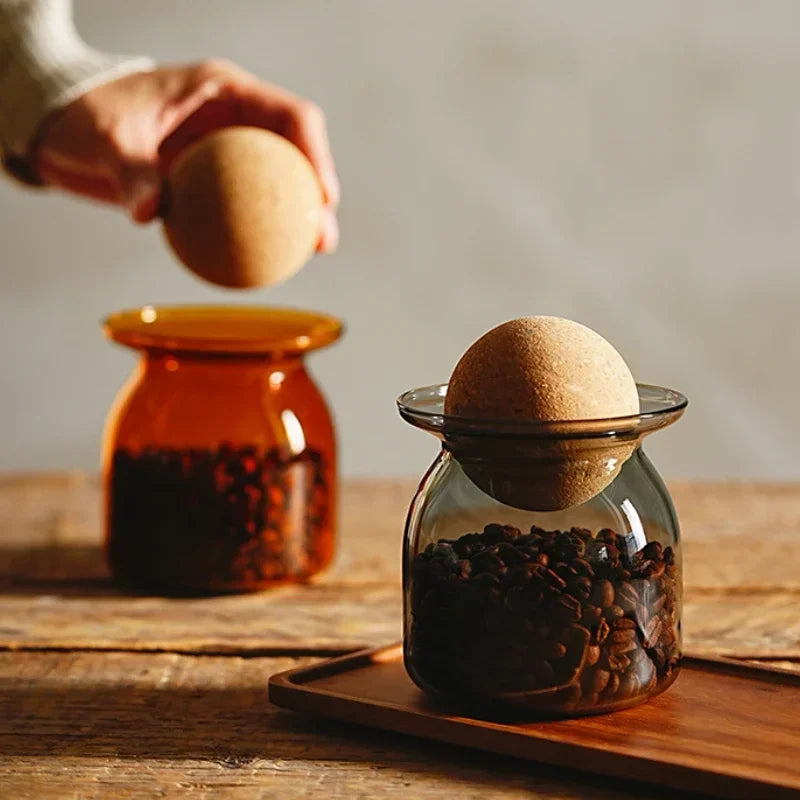 Coffee Bean Storage Jar Retro Sealed Food Grade Glass Coffee Powder Preservation Large Capacity Storage Bottle Oasis Select