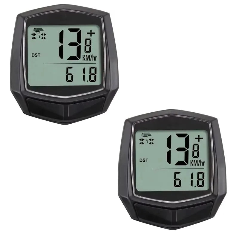 1-5pcs Bicycle Speedometer, Multifunctional Waterproof Stopwatch, MTB Odometer, Speedometer, Bicycle Accessories Oasis Select Black-2Pcs