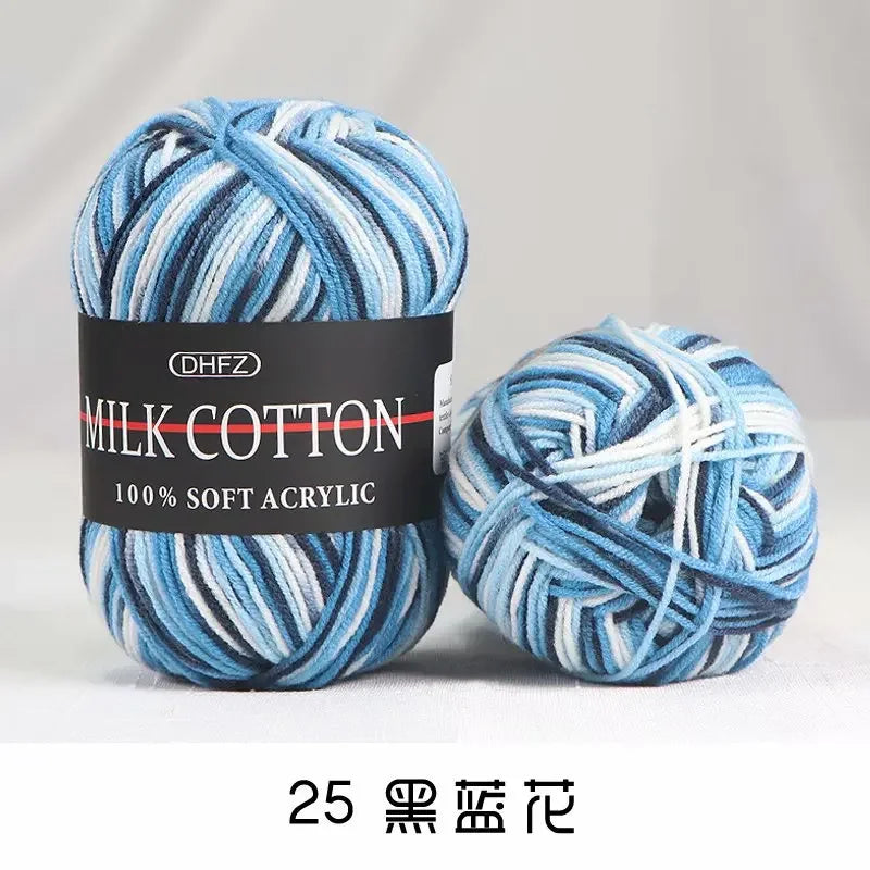 DIY Three Strands Graded Section Dyed Wool Medium Fine Cotton Thread