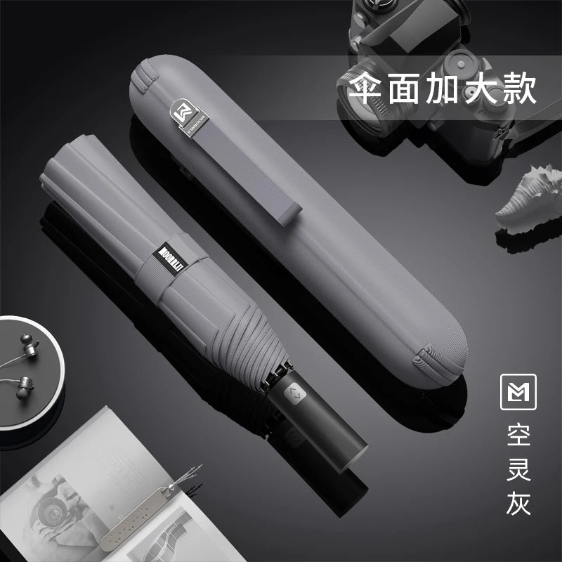 Full-automatic folding thickened umbrella large strong wind-resistant reinforced automatic umbrella Oasis Select 116cm Gray
