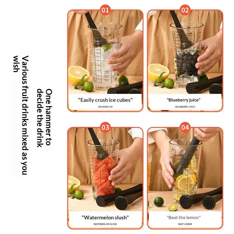 1 Pcs PP Cocktail Muddler with Grooved Nylon Tip, Bar Tool for Mashing Mixing Homemade Drinks Mojito Oasis Select
