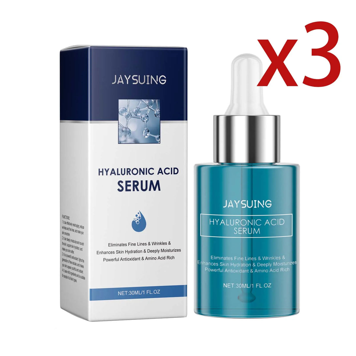 Jaysuing Hyaluronic Acid Antioxidant Face Serum 30ml Facial Serum Oasis Select 3x30ml 30ml