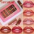 6-Piece Diamond Shimmer Lipstick Set – Metallic Glitter Lip Gloss