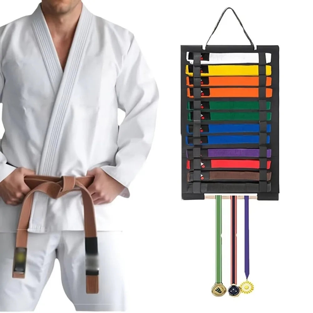 Karate Belt & Medal Display Storage Rack – Felt Hanging Bag