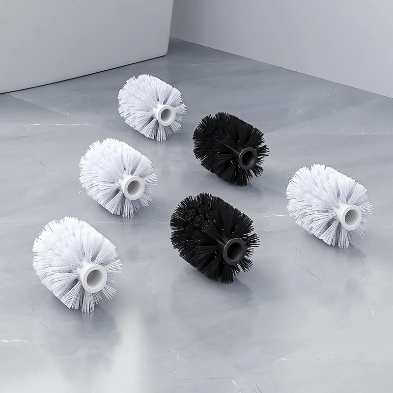 1 PC Replacement for Bathroom Cleaning Toilet Brush White and Black Head Hold Bathroom Tool Oasis Select
