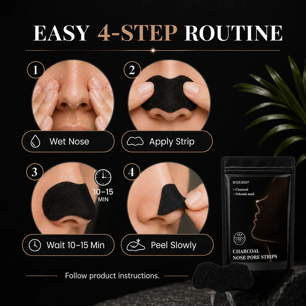 10/30Pcs Charcoal Nose Care Strips, Soft Fit Skin Routine Patch Set, Easy Home Use, Fresh Look, Travel Friendly Oasis Select