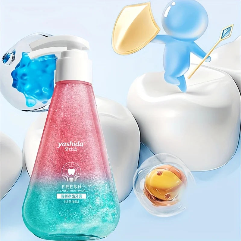 Fresh and Dazzling White Toothpaste, Fresh Breath Toothpaste, Peach Fruit Sea Salt Toothpaste 220g Oasis Select