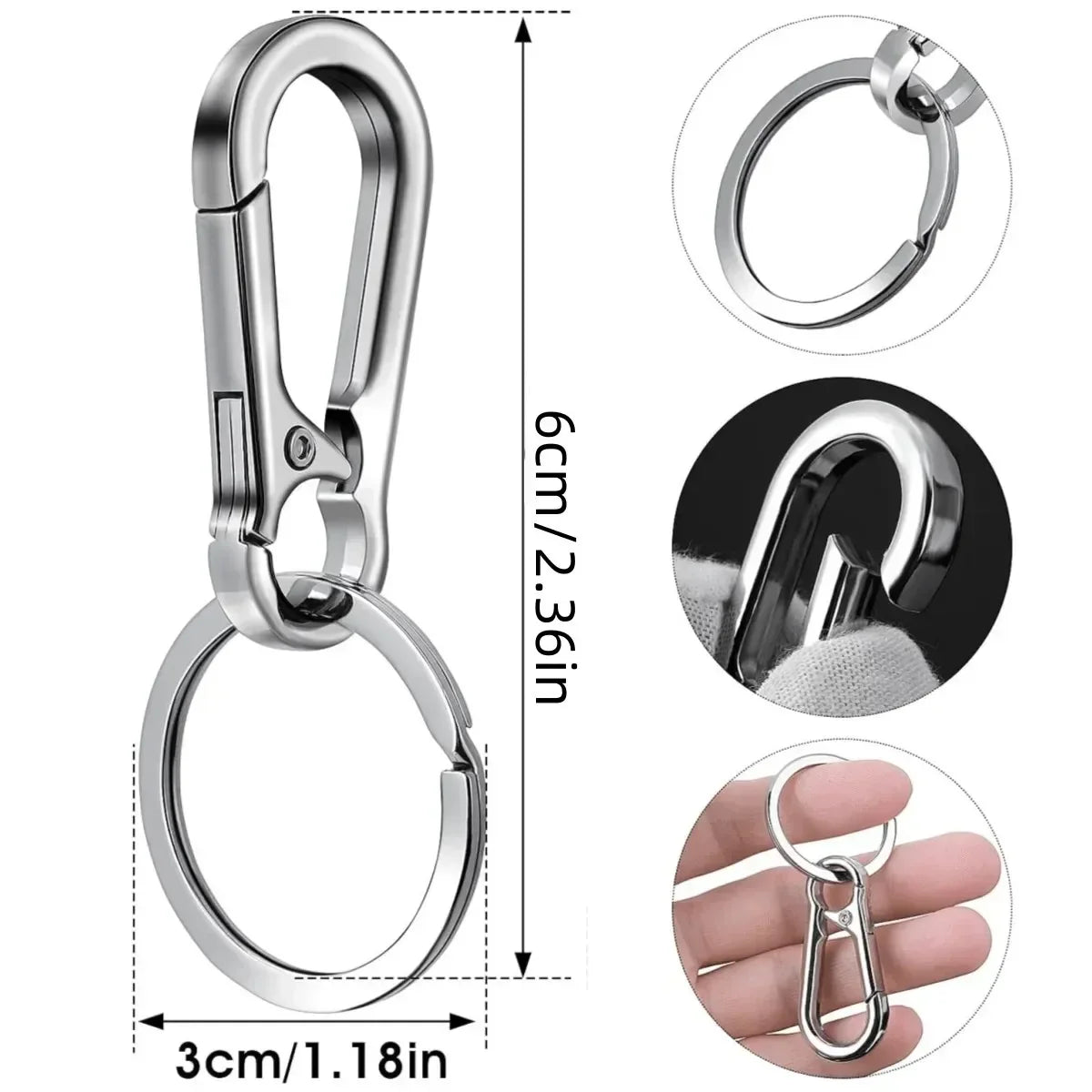 4Pcs Carabiner Clip Keychain Metal Carabiner Shape Key Ring Keyring Key Holder Clips Hook Holder Organizer for Car Keys Finder f Oasis Select