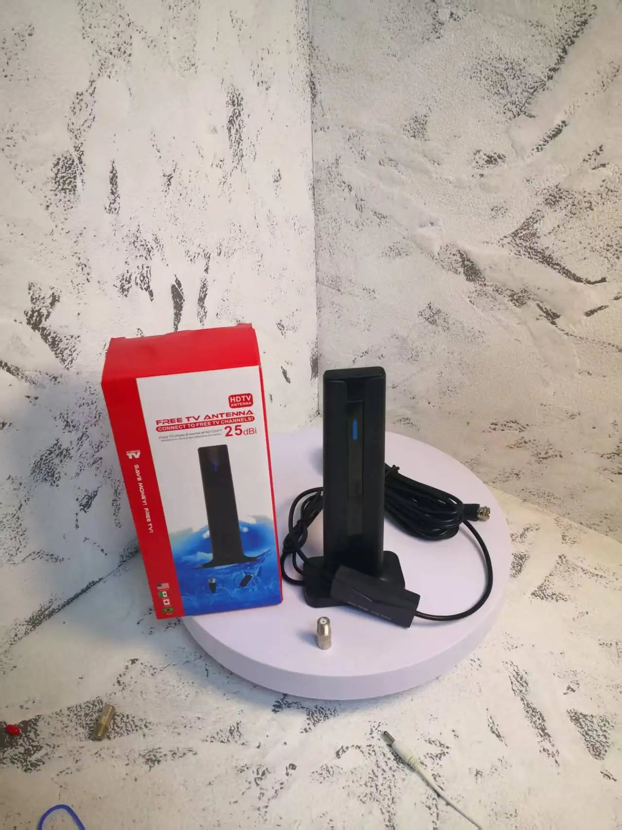 Jiefangbei Vertical TV Antenna for Outdoor/Indoor Use High-Definition Digital Terrestrial Wave Antenna Oasis Select black