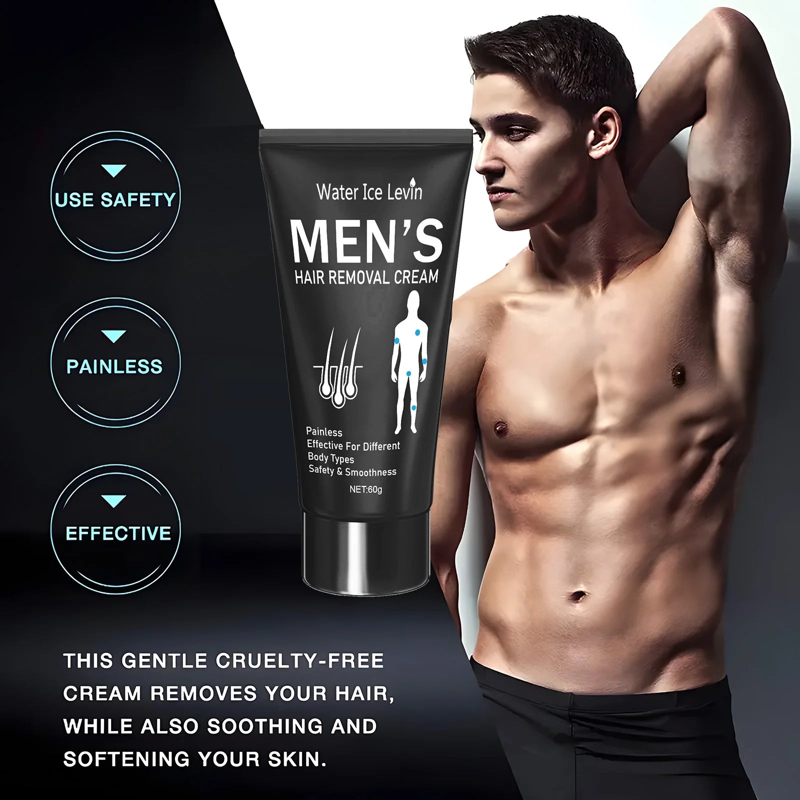 60g Hair Removal Cream for Both Men and Women, Painless, Fast, and Thorough, Leaving Skin Smooth and Refreshing, Restoring Confidence, and Enjoying Silky Skin Oasis Select