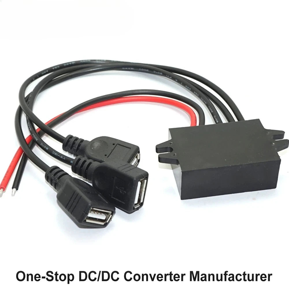 Car Power Converters 12V 24V to 5V 6A 30W Power Adapter DC Step Down Buck Power Converter with Triple USB Output for Car Phone C Oasis Select