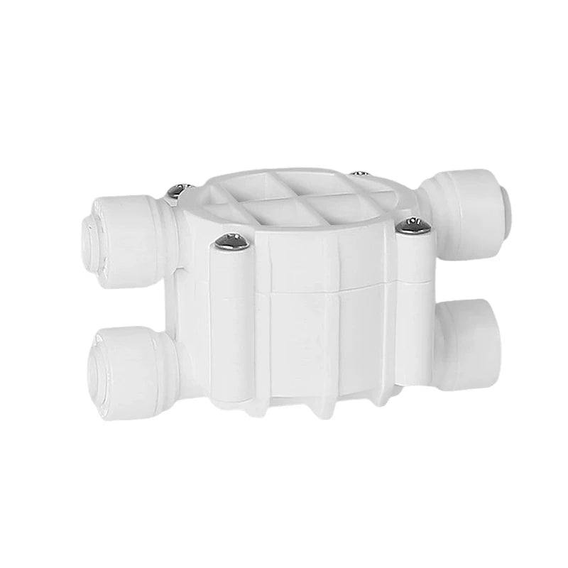 4 Way RO Auto Shut-Off Valve Switch 1/4" Water Purifier Reverse Osmosis Straight Drink Machines Quick Connect Fitting Oasis Select