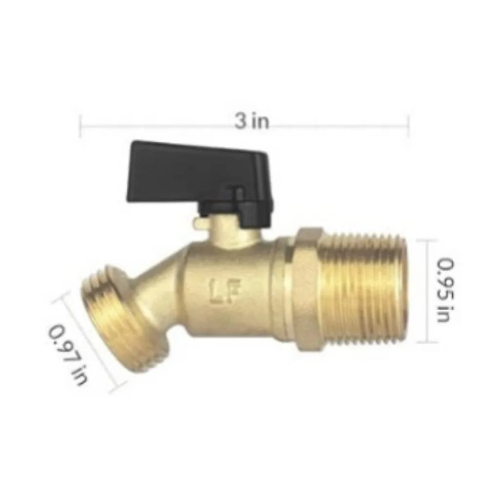 Brass Ball Valve Quarter Turn Water Tank Spigot Rain Barrel Valve with Bulkhead Fitting 1/2in Female 3/4in Male Thread Oasis Select
