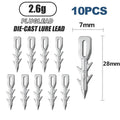 Fishing Sinkers 10PCS Worm Lure Weight Insert Nail Sinker Finesse Neko Rig Tackle Carp Bass Trout Saltwater Freshwater Gear Tool Oasis Select 2.6G 10pcs