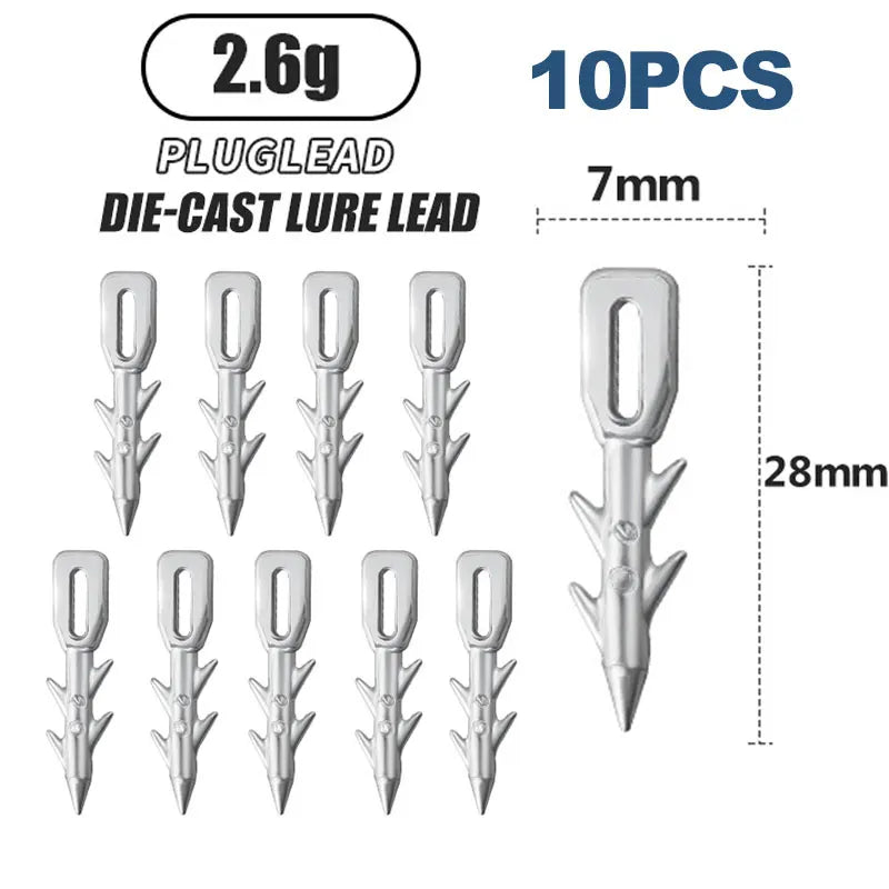 Fishing Sinkers 10PCS Worm Lure Weight Insert Nail Sinker Finesse Neko Rig Tackle Carp Bass Trout Saltwater Freshwater Gear Tool Oasis Select 2.6G 10pcs