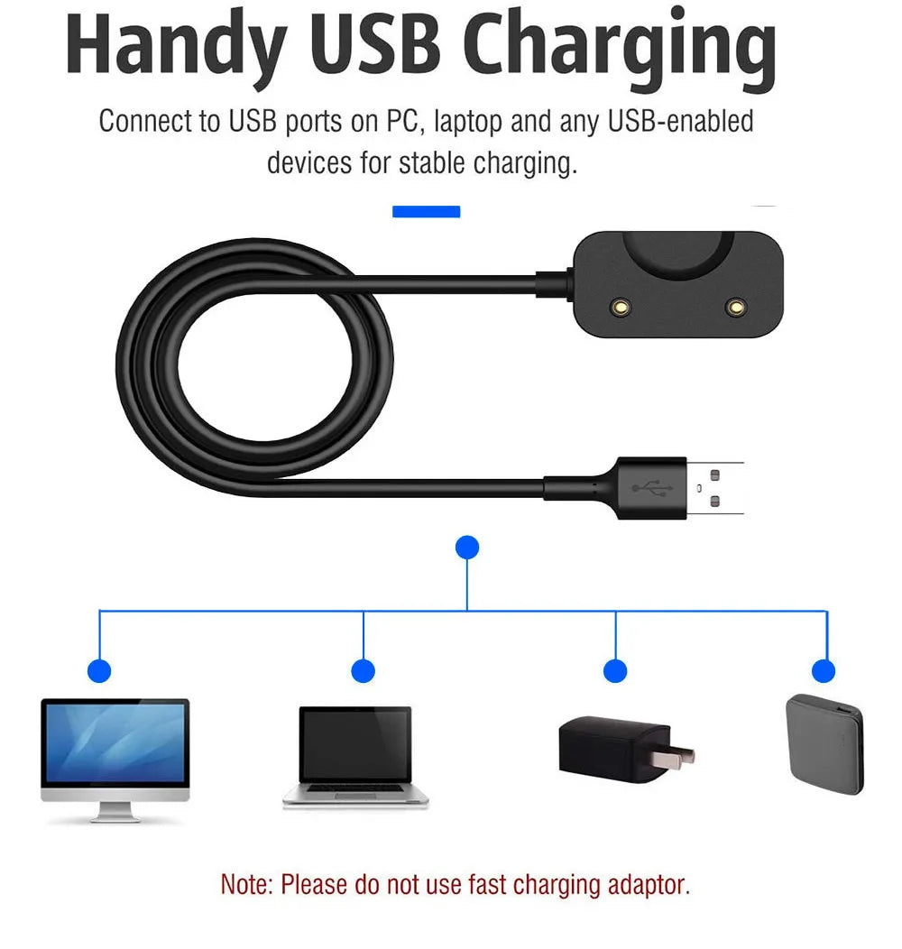 USB-C Charger Cable for Samsung Galaxy Fit 3 SM-R390 – 100cm Smartwatch Charger Cable Oasis Select