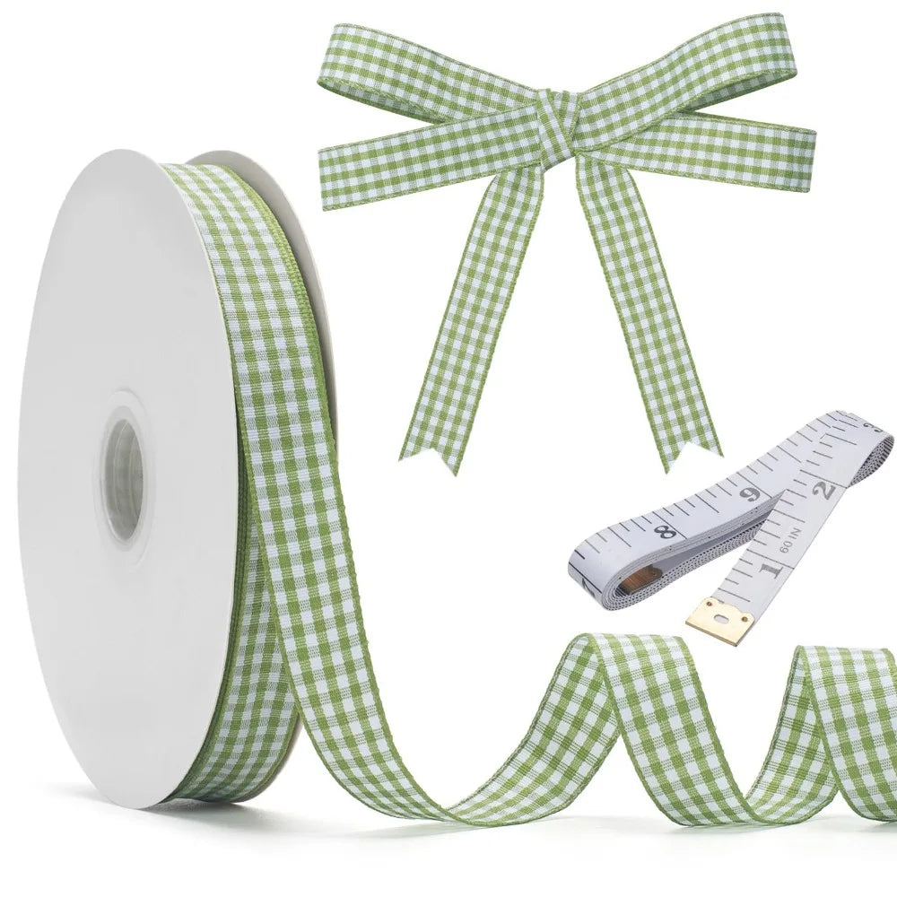 50 Yard Plaid Satin Ribbon Roll 2CM – Gift Wrapping & Weddings