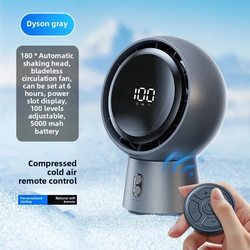 URGGU 100-Speed Rechargeable Mini Desk Fan with Remote