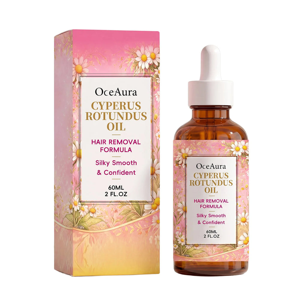 OCEAURA Cyperus Rotundus Oil Hair Removal 60ml Natural Inhibitor Oil Reduces Body Hair Growth Painless Soothing Smooth Skin Care Oasis Select 60ml Boxed