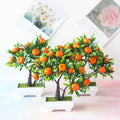 Orange Blossom Bonsai Artificial Potted Plant Silk Flower Greenery Decoration For Home Office Tabletop Garden Decor Oasis Select 1pcs