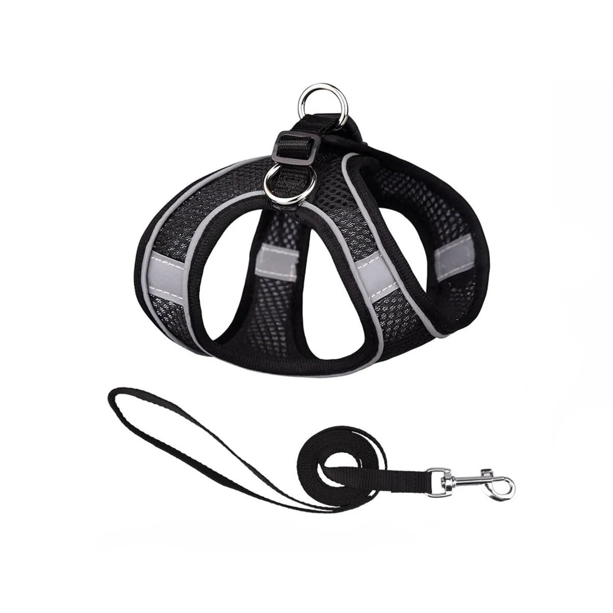 No-Pull Step-In Dog Harness – Breathable Mesh Adjustable Vest for Small Medium Large Dogs & Cats Oasis Select Black S 10-14lbs 4.5-6.5kg