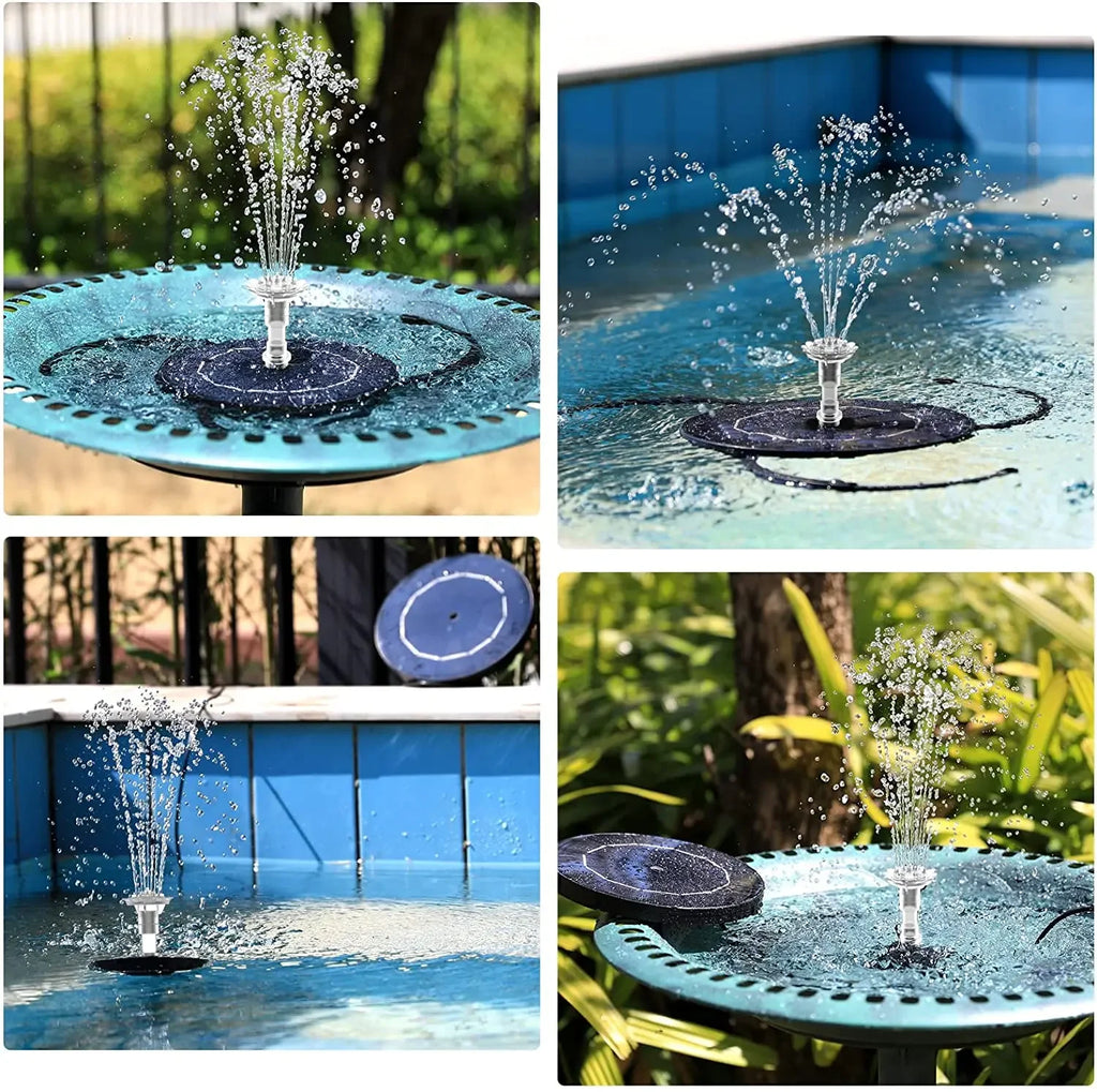 Solar Water Fountain Pool Pond Waterfall Fountain Garden Decoration Outdoor Bird Bath Solar Powered Floating Water Pump Oasis Select