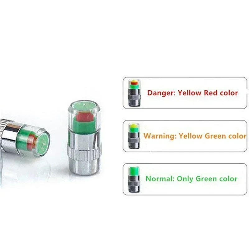Tire Pressure Valve Caps Easy To Read Sensor Indicator Valve Stem Caps for Automotive Cars Trucks SUVs Oasis Select