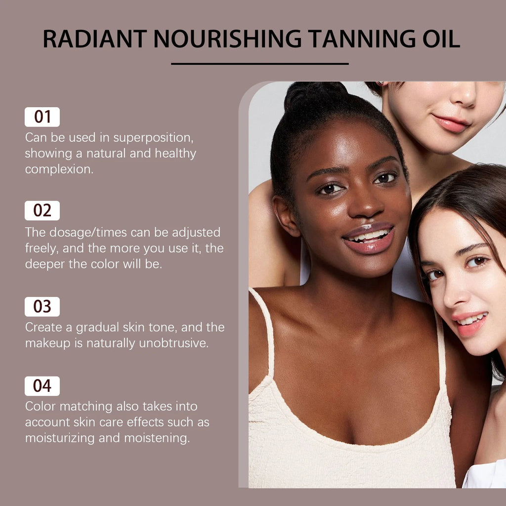 Sun Tanning Oil Bronzing Oil Nourishing Formula Hydrating Skin Care For Outdoor Beach Tan Summer Essential Natural Look 120ml Oasis Select